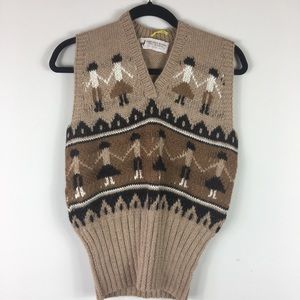 Alpaca Fur Vest Fitted Waist Brown/Tan Size Large